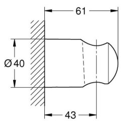 Rankinio dušo laikiklis Grohe Relexa, nereguliuojamas