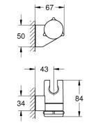 Rankinio dušo laikiklis Grohe Tempesta, reguliuojamas