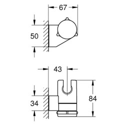 Rankinio dušo laikiklis Grohe Tempesta, reguliuojamas