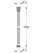 Dušo žarna Grohe Relexaflex Longlife, metalinė, 125 cm