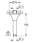 Dušo galvos laikiklis Grohe Rainshower Grandera, chromuotas