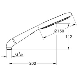 Dušo galva Grohe Rainshower Icon 150, mėlyna