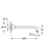 Dušo alkūnė Grohe Rainshower Grandera, galvai iš lubų, 285 mm