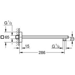 Dušo alkūnė Grohe Rainshower, galvai iš lubų, 286 mm