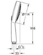 Dušo galva Grohe Power&Soul Cosmopolitan 115, 2 srovių, chromas