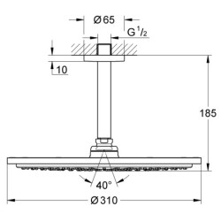 Dušo galva Grohe Rainshower 310, su laikikliu, grafito spalvos