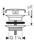 Ventilis praustuvui Hansgrohe 1 1/4", chromuotas