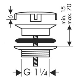 Ventilis praustuvui Hansgrohe 1 1/4", chromuotas