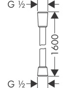 Dušo žarna Hansgrohe AXOR, 1.6 m, spalvota