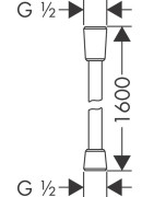Dušo žarna Hansgrohe AXOR, 1.6 m, chromuota