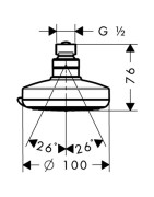 Potinkinė dušo galva Hansgrohe Croma 100 Vario, 100 mm