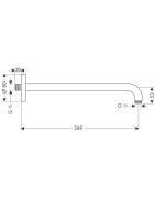 Dušo alkūnė Hansgrohe potinkinei dušo galvai iš sienos, 389 mm