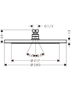Potinkinė dušo galva Hansgrohe Croma 280, poliruoto aukso