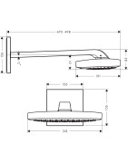Potinkinė dušo galva Hansgrohe Raindance E 300, su dušo alkūne