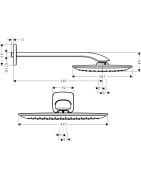 Dušo galva iš sienos Hansgrohe Pura Vida 400, su 390 mm alkūne