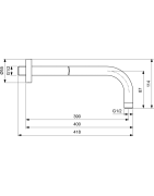 Alkūnė dušo galvai Ideal Standard Idealrain Cube iš sienos