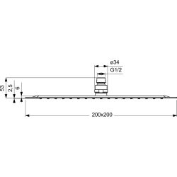 Dušo galva Ideal Standard Idealrain Luxe M1, 200x200 mm