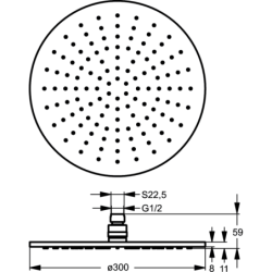 Dušo galva Ideal Standard Archimodule L1, 300 mm