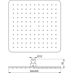 Dušo galva Ideal Standard IdealRain Cube L1, 300x300 mm