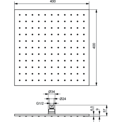 Dušo galva Ideal Standard IdealRain Pro, 400x400 mm