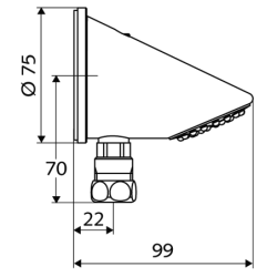 Virštinkinė dušo galvutė Schell Comfort, chromuota