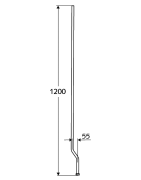 Vamzdis dušui Schell Vitus Ø15 x 1212 mm, chromuotas