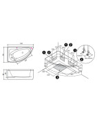 Vonia Balteco Idea 149x91 cm, su apdaila E15 (dešinė)