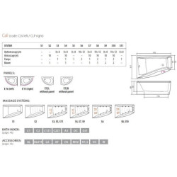 Vonia Balteco Cali 170x117 cm, su apdaila E16 (kairė)