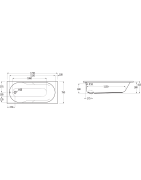 Vonia Jika Lyra Plus 170x75cm, su kojelėmis, stačiakampė