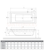 Stačiakampė vonia Roth Kubic Neo, 170x75 cm