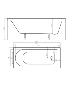 Vonia Kyma Goda 170x75x62 cm, su kojelėmis