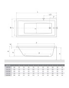 Stačiakampė vonia Roth Kubic Neo, 160x70 cm