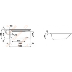 Vonia Laufen Pro 170x75x46 cm