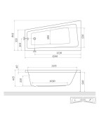 Asimetrinė vonia Roth Eva Side, 150x80 cm (dešinė)