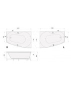 Vonia Paa Rigonda 180X110 cm, dešinė