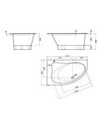 Vonia Vispool Trevi L, 150x95 cm, dešinė