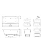 Vonia Paa Vario Grande 175x80 cm, laisvai statoma