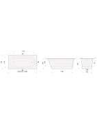 Vonia Paa Vario 150x75 cm, laisvai statoma