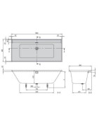 Vonia Villeroy Boch Collaro 180x80 cm, su sifonu