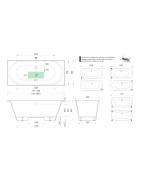 Vonia Paa Vario Grande 175x80 cm, laisvai statoma, su sifonu