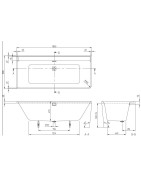 Vonia Villeroy Boch Collaro 180x80 cm, su panele, dešinė