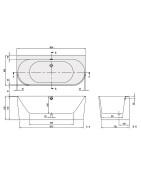 Stačiakampė vonia Villeroy Boch Oberon 2.0 180x80 cm, su sifonu