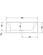 Vonia Duravit Happy D.2 180x80 cm, su panele ir kojomis