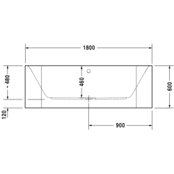 Vonia Duravit Happy D.2 180x80 cm, su panele ir kojomis