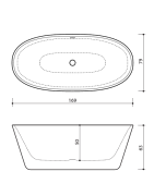 Akmens masės vonia Balteco Nido, 169x79x63 cm