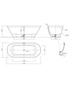 Vonia Vispool Ornea 3, 171x76 cm, su sifonu