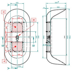 Akmens masės vonia Balteco Marin 179x84 cm
