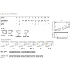 Vonia Balteco Cali 170x117 cm, su apdaila E12, masažinė