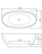 Akmens masės vonia Balteco Flo, 169x84x63 cm, poliruota