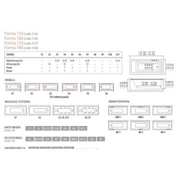 Vonia Balteco Forma 169x75 cm, su apdaila E5, masažinė